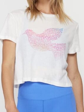 Spiritual Gangster Peace & Love Dove White Crop Tee